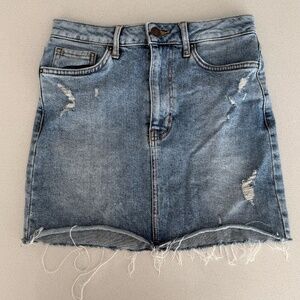 Light Wash Mini Jean Skirt